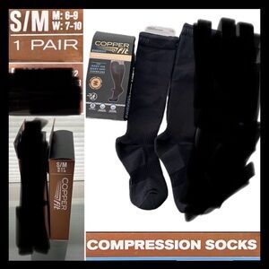 ✈️Small/Medium 1 Pair Unisex Compression Travel Socks | Copper Fit Energy | S/M